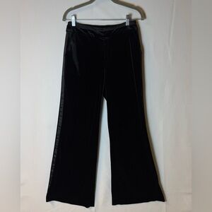 Laundry Shelli Segal LA Womens Black Velvet Flared Pants XS Relaxed Fit Y2K Chic